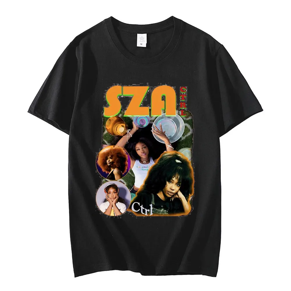 

SZA New Music Album SOS Graphic T Shirt Men Women Retro Cotton Oversized T-shirts Hip Hop Short Sleeve T Shirt Streetwear Unisex
