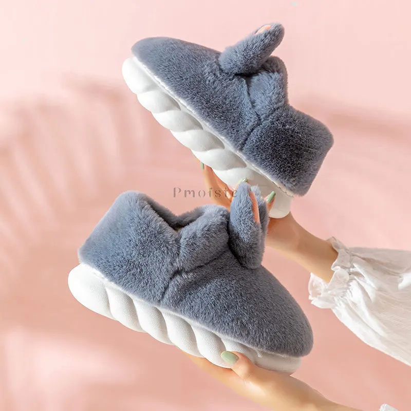Cute Rabbit Women Indoor Slippers Lovely Animals Women Platform Shoes for Female Home Slippers Comfort Non-slip Unisex Slippers