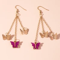 new fashion butterfly drop earrings for women cute animal pendants dangle earrings girls party birthday jewelry crafts gift