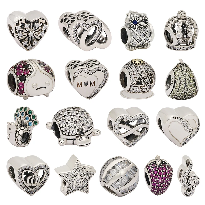 

Бесплатная доставка, Lomeo100 % серебро 925 пробы, высокое качество, оригинальный логотип с паве вырез в форме сердца, браслет «сделай сам», подаро...