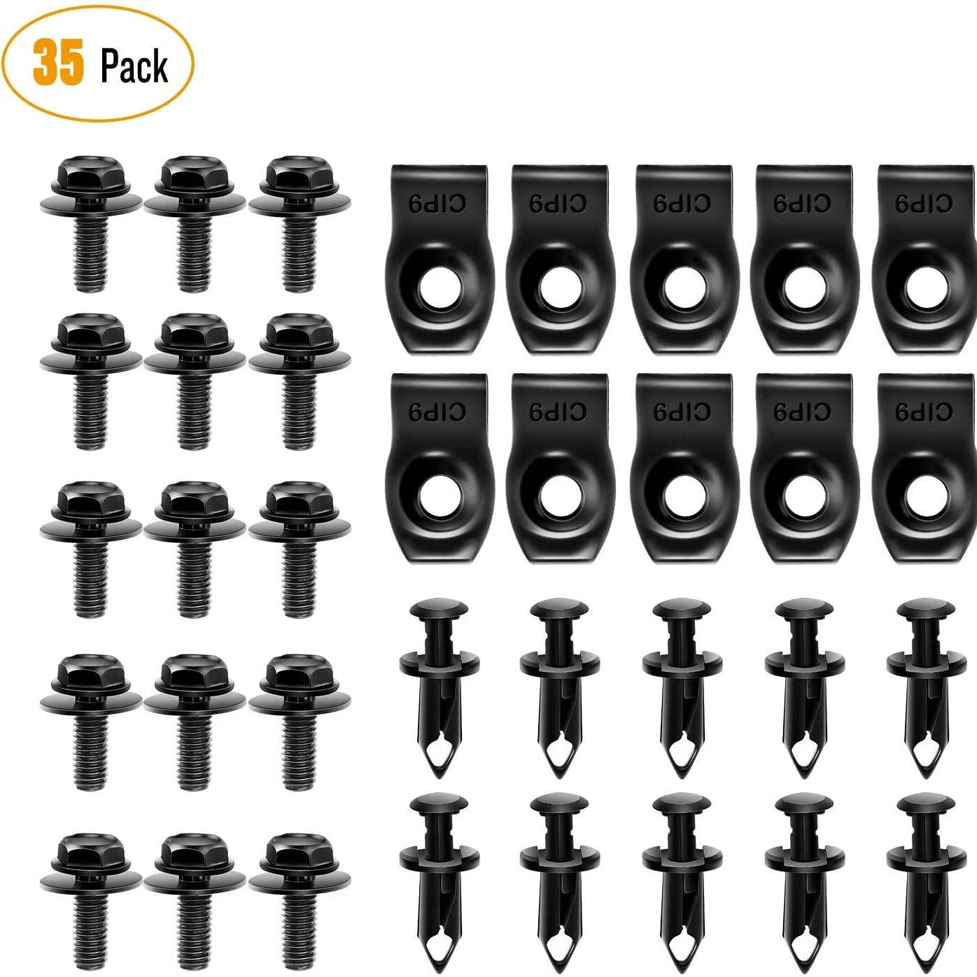 

35pcs Engine Under Cover Splash Shield Guard Body Bolts Bumper Liner Push Retainer Fastener Rivet Car Fastening Clip