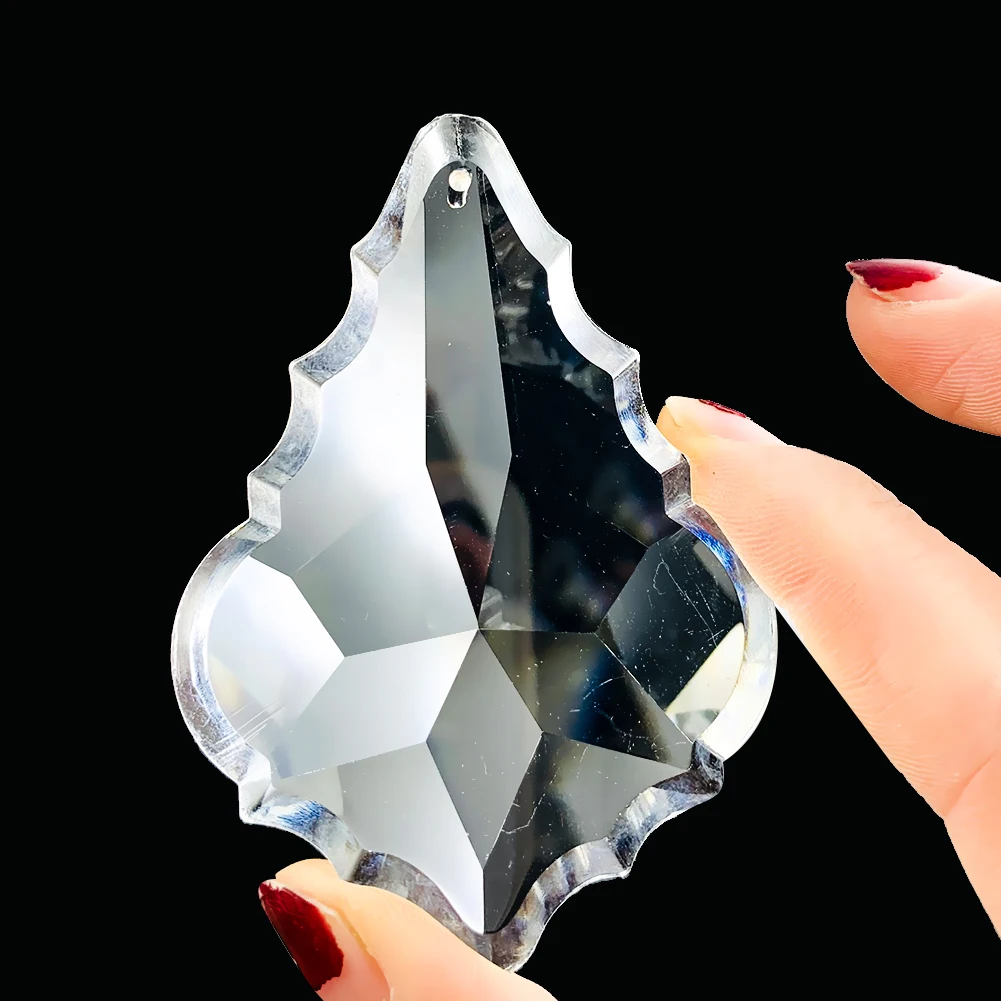 

Граненый лазер-призма, прозрачный кленовый лист, Хрустальная подвеска, детали для гостиничной потолочной люстры, Радужный Ловец Солнца, Рож...