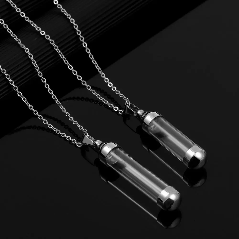 

Openable Screw Cap DIY Jewellery Steel Chain Glass Vial Necklace Wishing Bottle Pendant Perfume Jars Lucky Charm