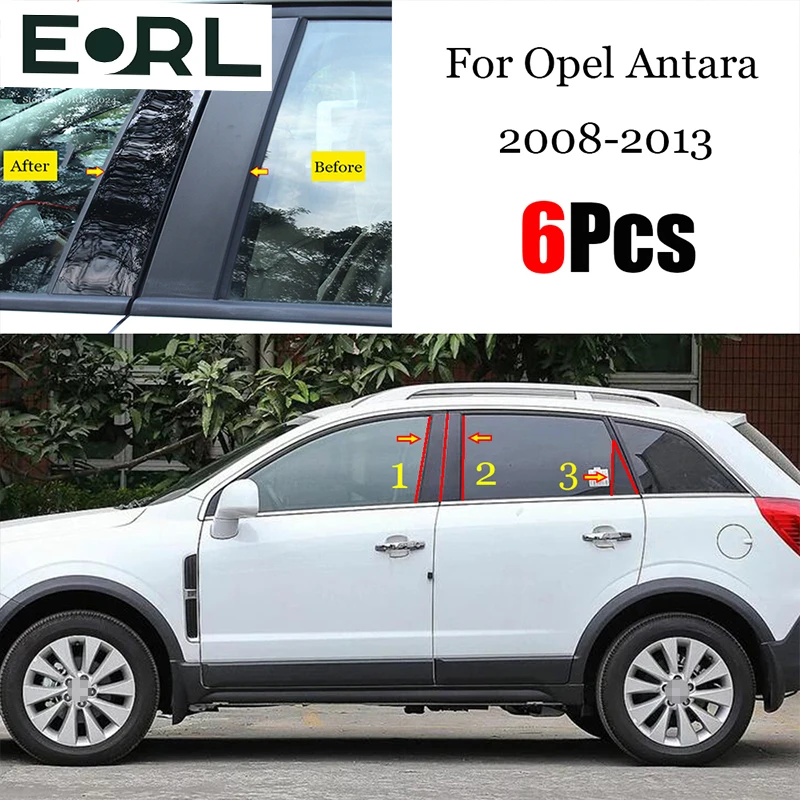 

6 шт., полированные столбики для окон Opel Antara 2008 - 2013