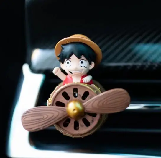 One Piece  Car air conditioner outlet Fan Luffy Zoro Nami Chopper Sanji Action Figure Model Toys