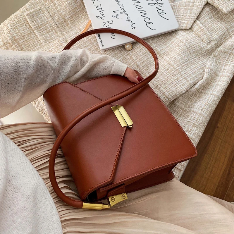 

Luxury Brand Female Square Bag 2021 Fashion New High Quality PU Leather Women's Designer Handbag Lock Shoulder Messenger Bag