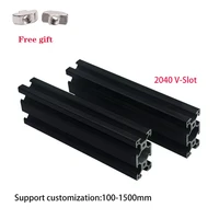 2pcs aluminum profile extrusion frame black 2040 v sloteuropean standard 100mm 1200mm anodized linear for cnc 3d printer parts
