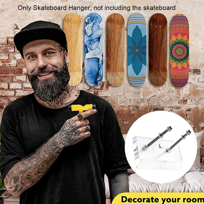 Ghost Hanger Skateboard Wall Mount Deck Display Luxury Skateboard Storage Holder Rack