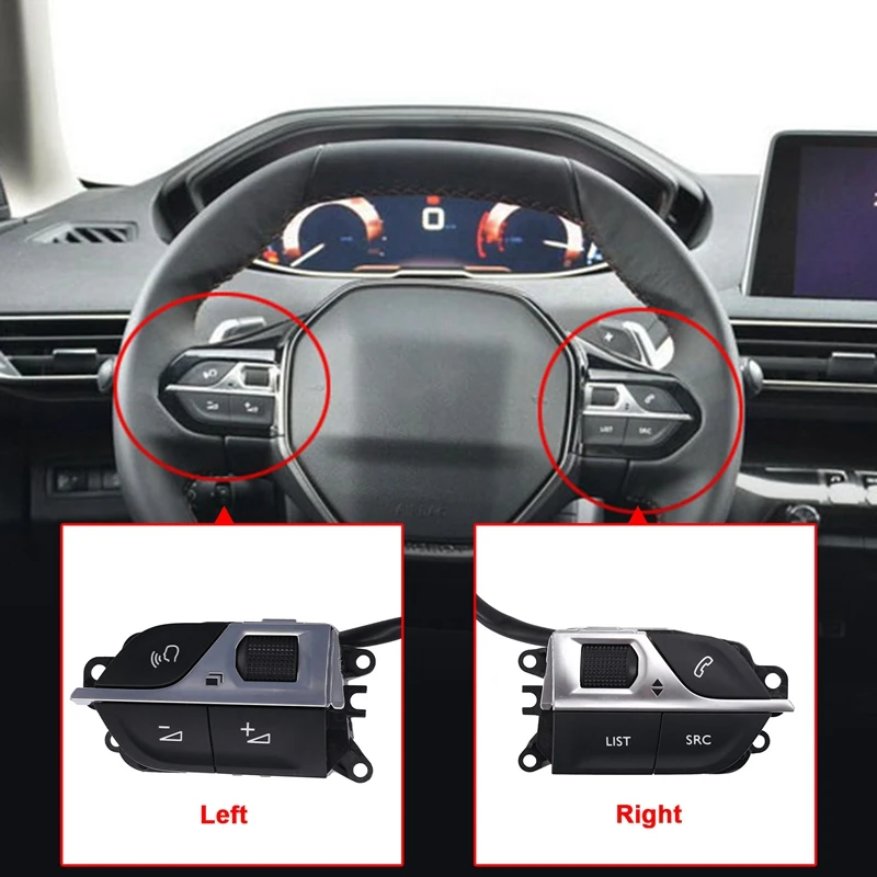 

Car Steering Wheel Multi-Function Switch Buttons For Peugeot 4008 5008 508L 2008