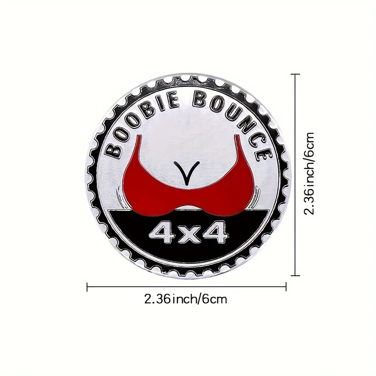 Boobie Bounce Значок Металлическая Эмблема 3D Круглая Наклейка На Автомобиль 4x4 Nominal