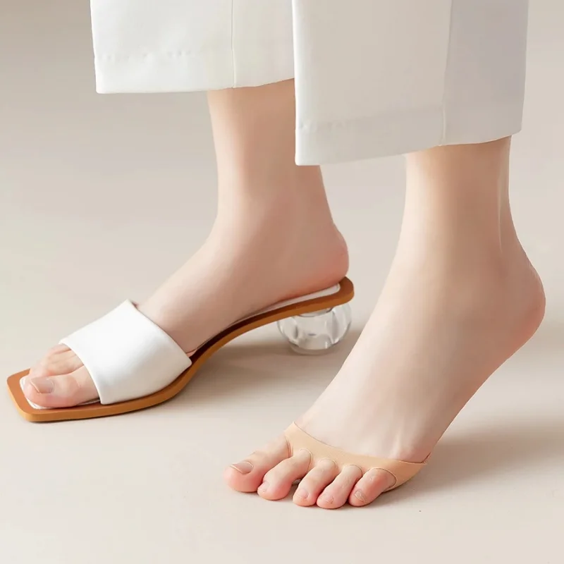 4Pcs Forefoot Pads Five Toes Socks for Women High Heels Half Insoles Calluses Corns Foot Pain Care Absorbs Shock Toe Pad Inserts