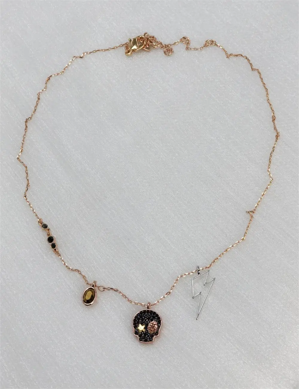 Модное женское ожерелье из стерлингового серебра 925 пробы с двойным черепом и