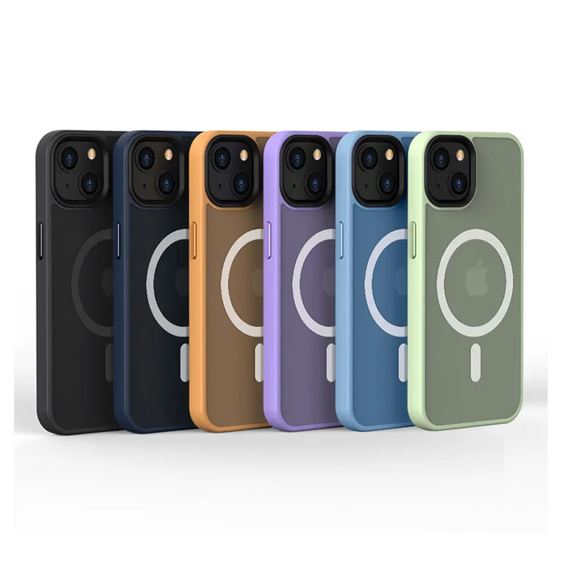 

Матовый Прозрачный чехол для iPhone 14 Plus, 13, 12 Pro Max, беспроводное зарядное устройство MagSafe, защита объектива, ударопрочный матовый чехол