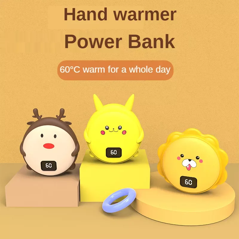 

Hand Warmer USB Rechargeable Electric Hand Warmer Heater Mini Pocket Warmer 2 in 1 Power Bank Cartoon For Smart Home 10000mah