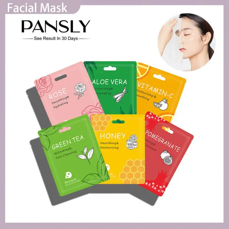 

Уход за кожей искусственные Фруктовые Растительные маски Увлажняющая восстанавливающая маска для лица с экстрактом граната алоэ и зеленог...