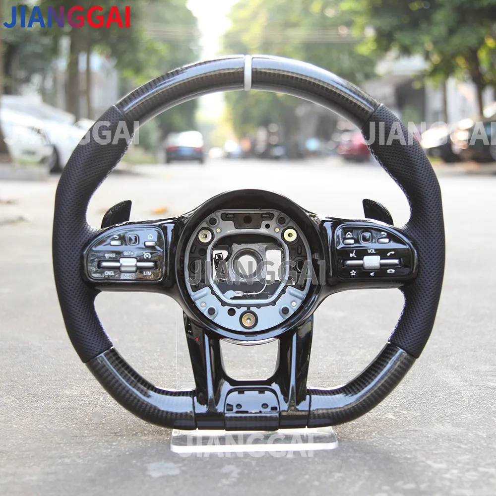 LED Carbon Fiber Alcantara Steering Wheel For Benz AMG W205 W204 G55 G500 W212 W463 C63 S63 CLS63 E63 2009-2021 Model Old TO NEW