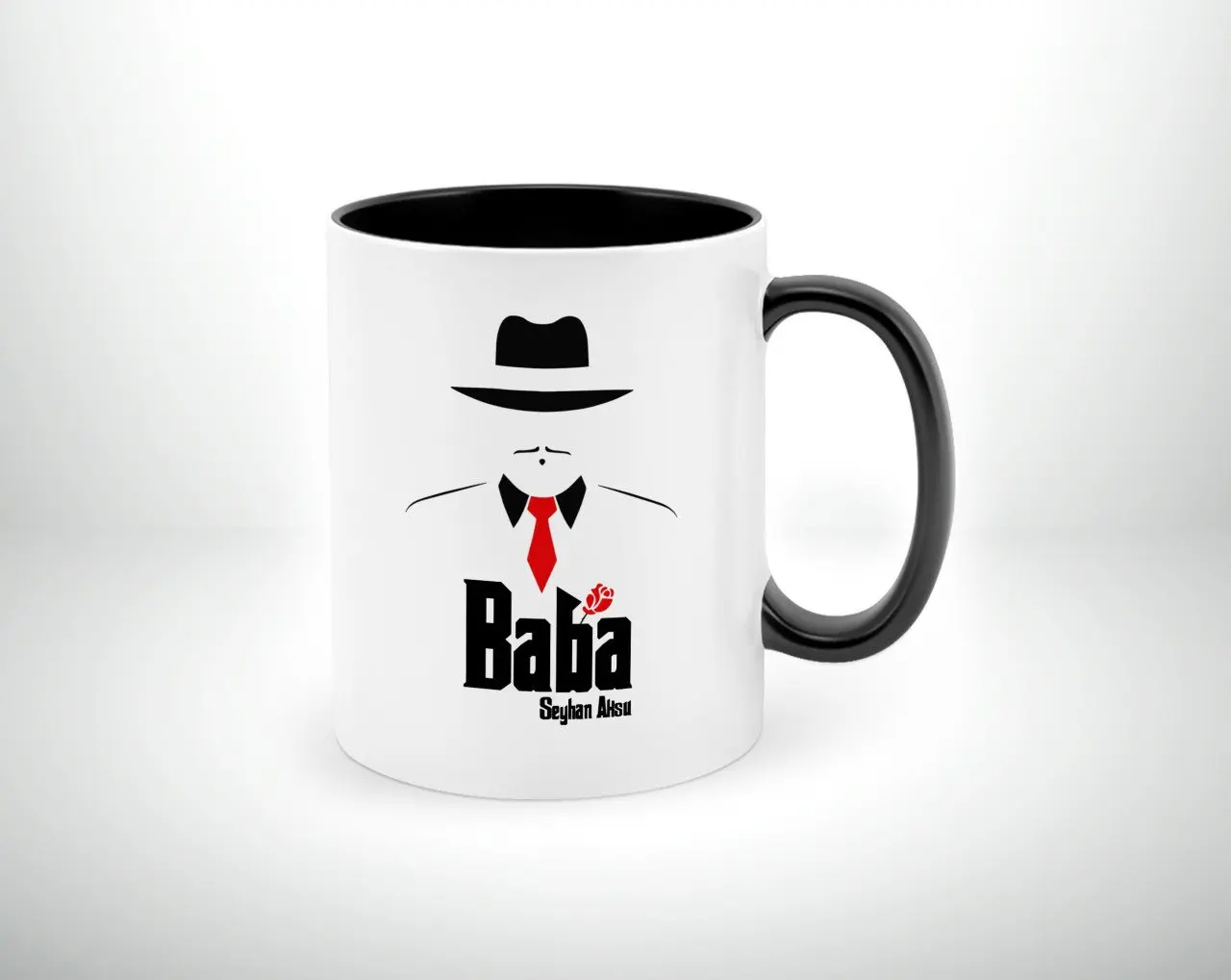 

Персонализированный подарок на день отца Крестный отец дизайн черный, белый цвет кружка Bardak-17