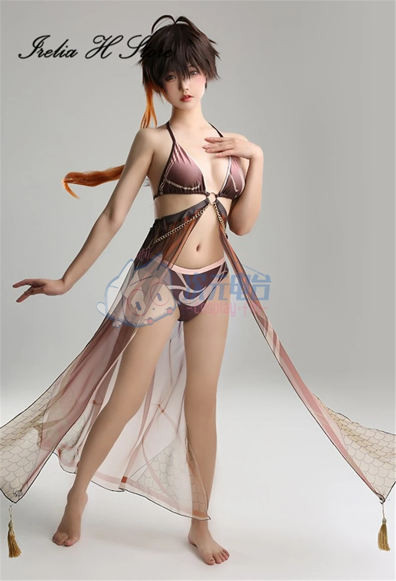 

Irelia H Store Genshin Impact Zhongli сексуальный костюм бикини для косплея Zhongli летние костюмы для Хэллоуина