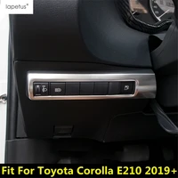 front head light lamp headlight switch button cover trim for toyota corolla e210 2019 2022 stainless steel accessories interior