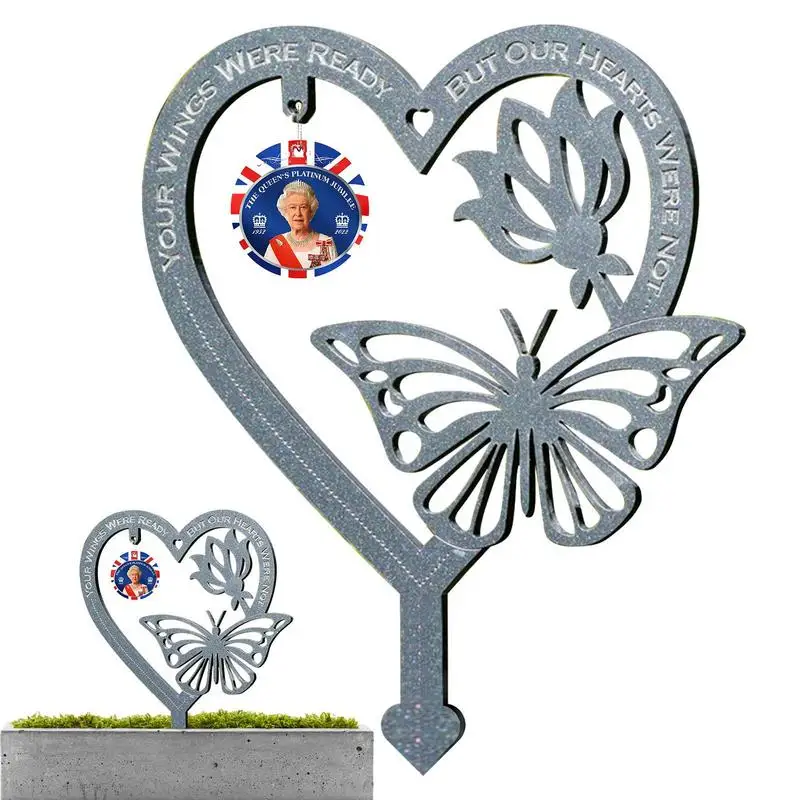 

Украшение-бабочка в форме сердца, платиновая Юбилейная памятная палочка-бабочка, королева Англии Елизавета II, памятный сад