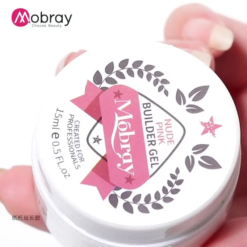

Mobray Builder Gel Nail Poly Nude Pink UV Extension Gel 15ml Nail Soild Box Cream Polygels Soak Off Manicure Poly Extension Gel