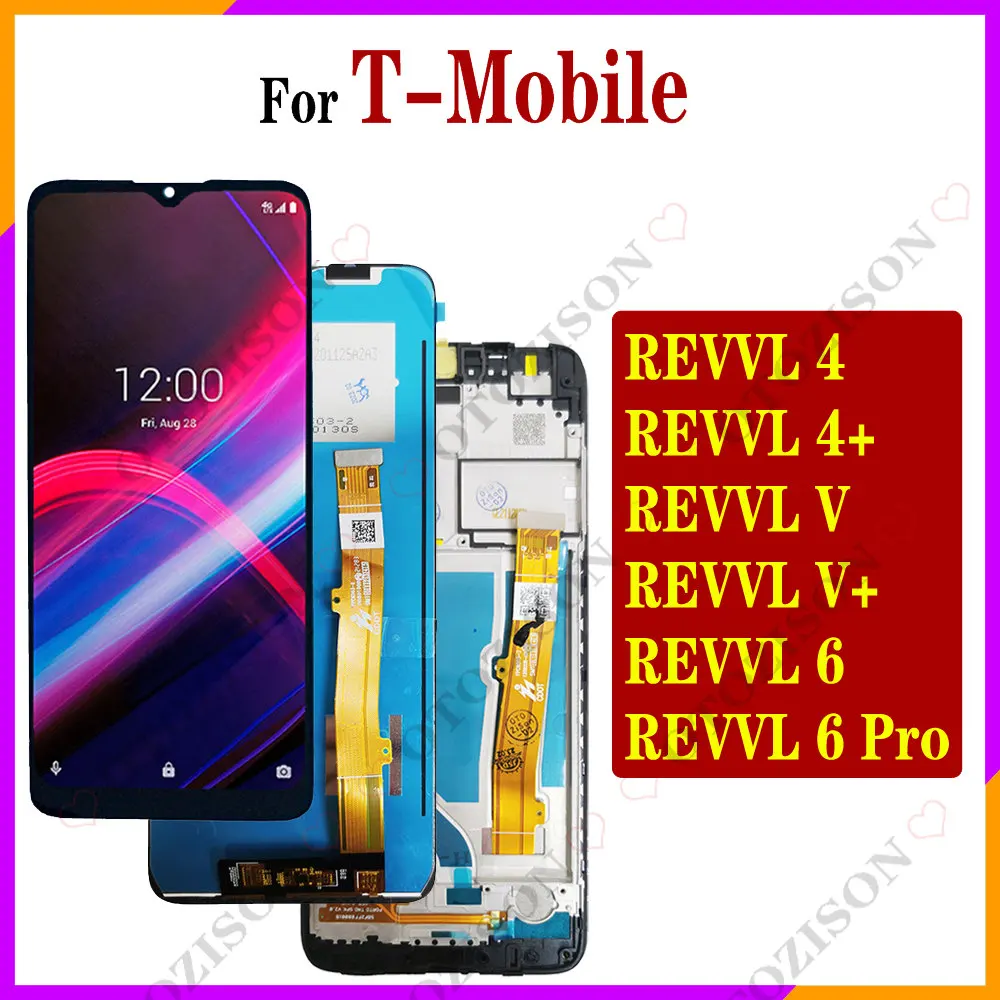ЖК-дисплей для T-Mobile REVVL 4 4 + V Plus V + 6 Pro 5G, экран с рамкой, сенсорный датчик, дигитайзер в сборе, 5062 Вт, 5062Z, замена