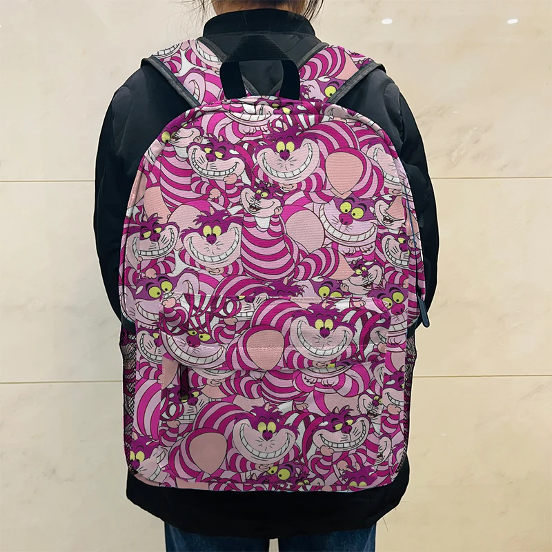 Disney Alice In Wonderland Cheshire cat 7731 Anime Customized Backpack Rucksacks Cartoon Bag Travel Knapsack Gift