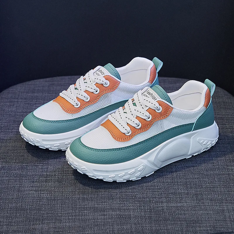 

Женские туфли с открытым носком, белые дышащие туфли на толстой подошве, повседневные туфли для скейтборда, весна-осень 2023