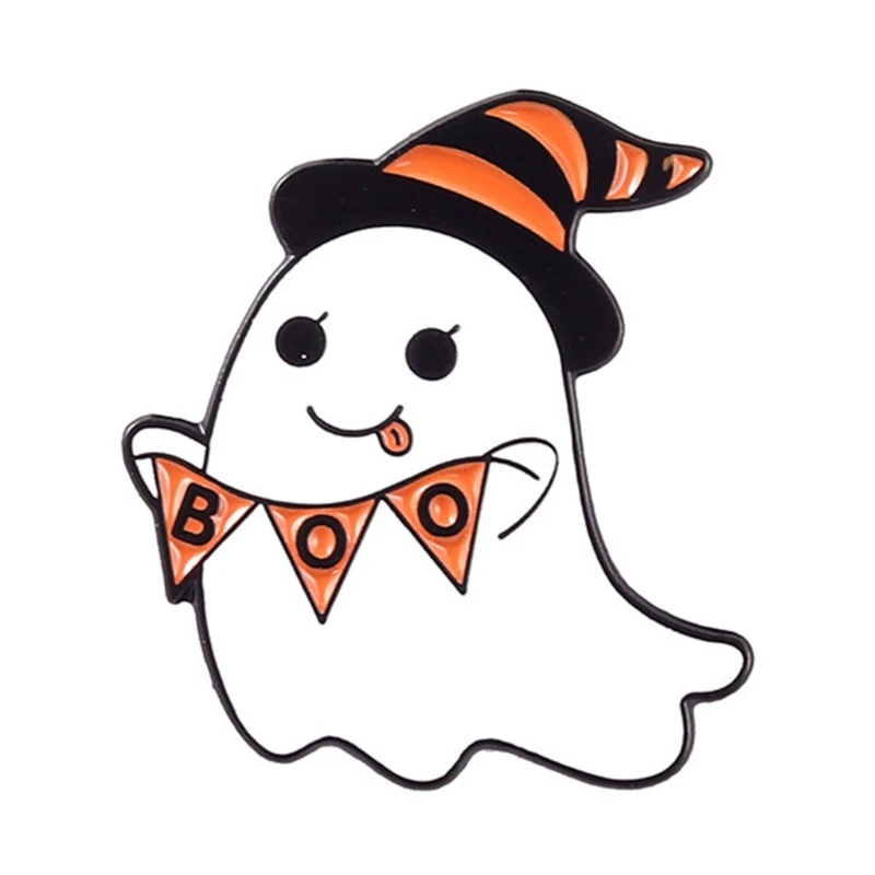 

Милые Мультяшные призраки, шпильки на Хэллоуин для женщин и мужчин, куртки, пальто, аксессуары, Прямая поставка