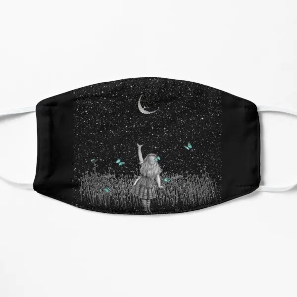

Wonderland Smiling Starry Night Alice Printing Face Mask Anti Dust Reusable Windproof Sport Cotton Protective Breath Haze