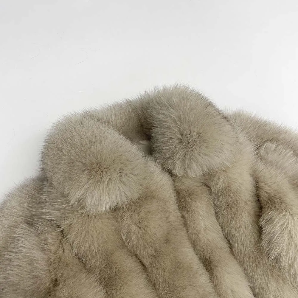 MISSJANEFUR Real Fox Fur Jacket Winter Coat Women 2022 Full Sleeve Fashion Warm Plush Coats Wholesale Natural Fur Clothing enlarge