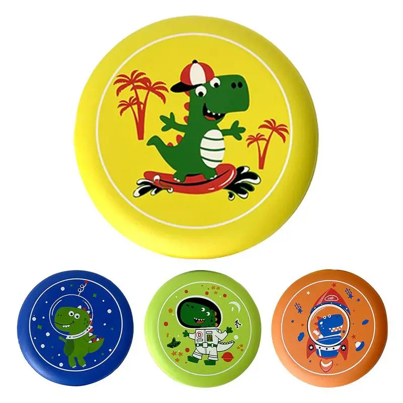 

Children's Flying Disc Soft Glue Outdoor Interactive Parent-child Roundabout Hand Throwing Cartoon Flying Saucer Toy For Kids