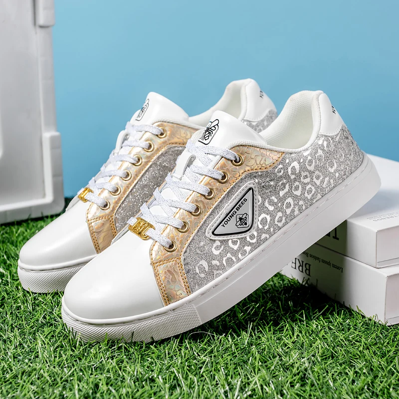 Спортивная обувь для мужчин серебристые золотые мужские роскошные брендовые