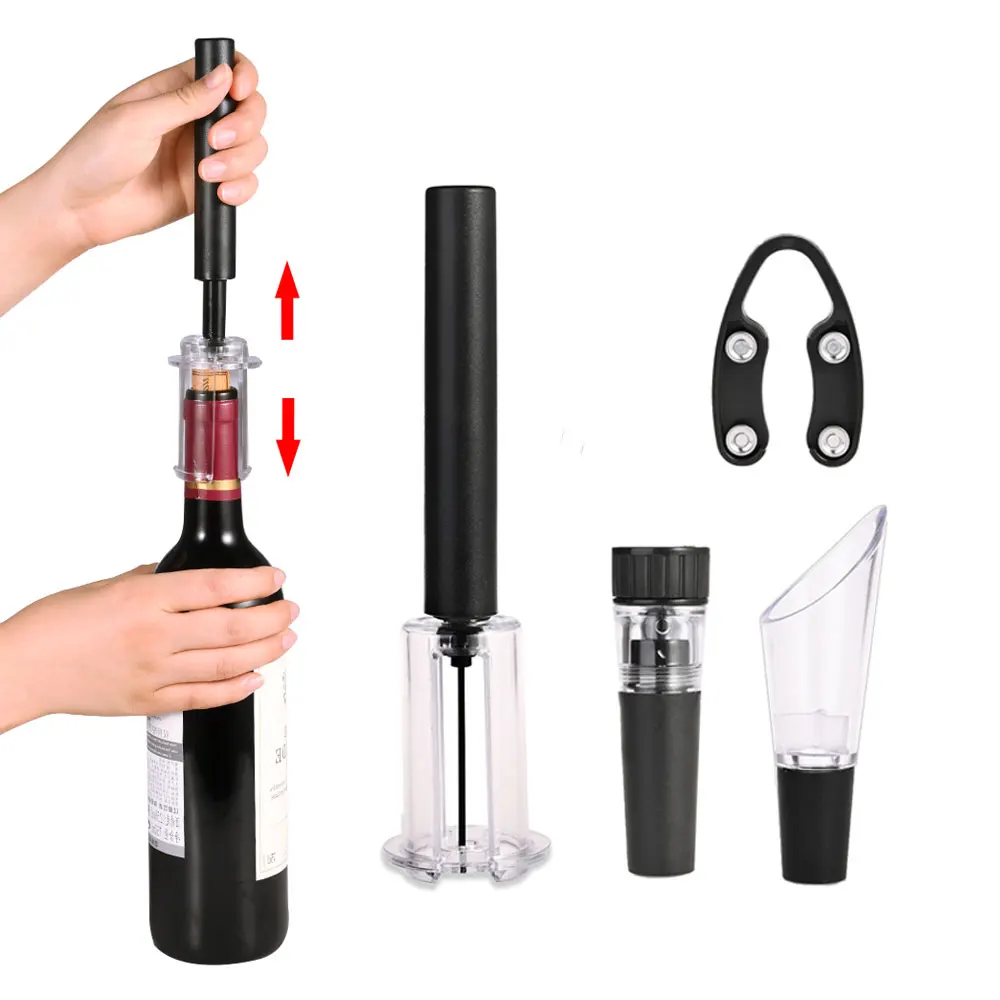 

Newest Air Pressure Pump Wine Bottle Opener Portable Stainless Steel Pin Easy Cork Remover Corkscrew for Home Party Wine Lovers