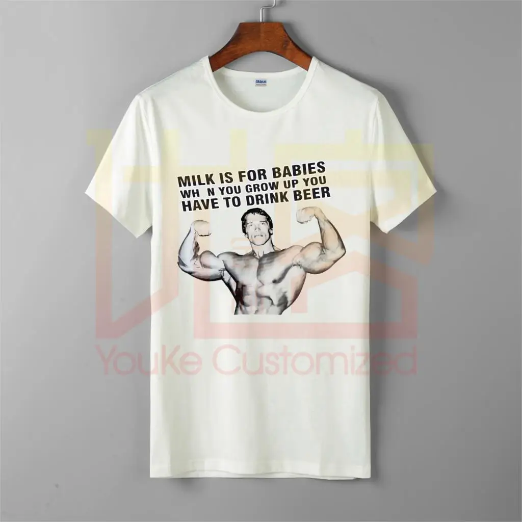 

men's t-shirt arnold schwarzenegger arnie conquer tees the meaning of life training lifting bodybuilding muscle t shirt clothes