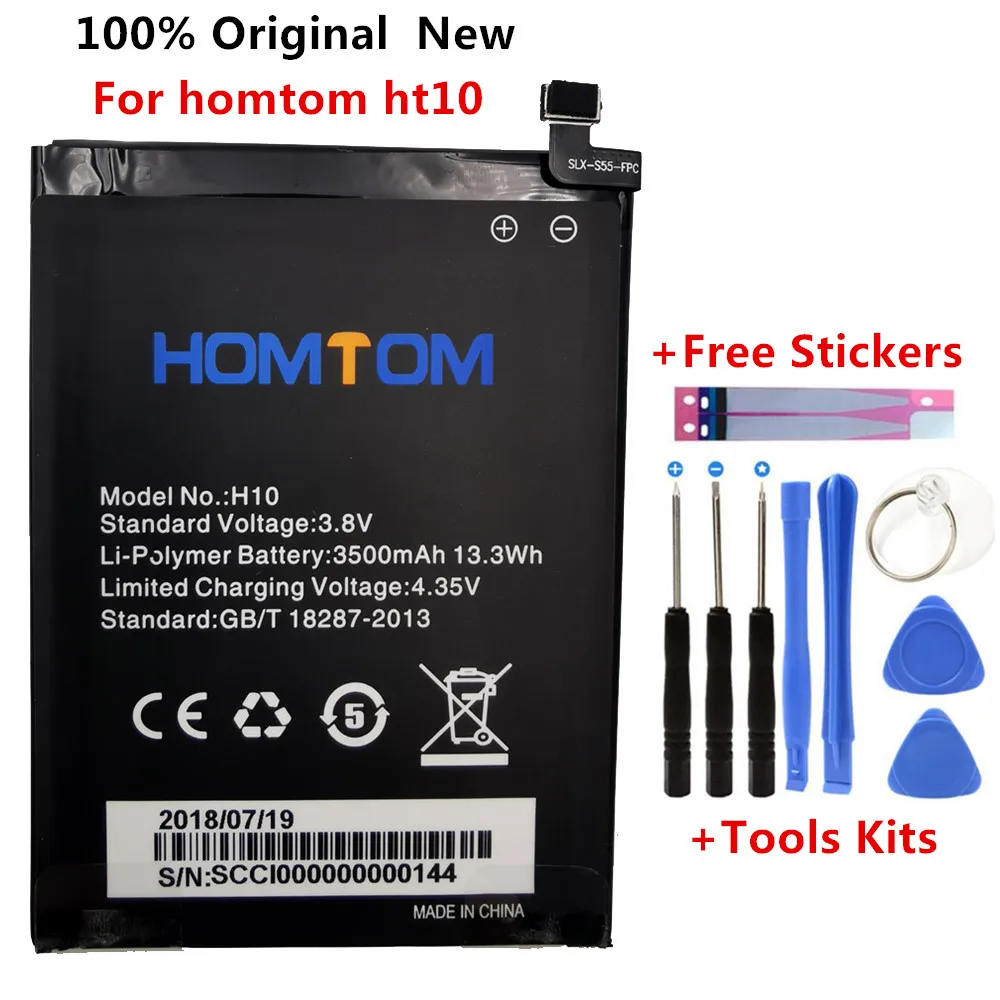 

100% Original New For homtom ht10 Battery 3500 mAh for HOMTOM HT10 Smart Phone Batteria +Free Tools