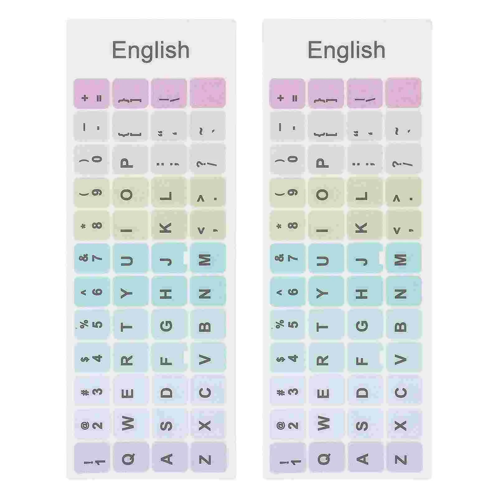 

Computer Keyboard English Letter Sticker 2Sheets Colorful Macarons Decals Universal Keyboard Decal for Pc Laptop Notebook