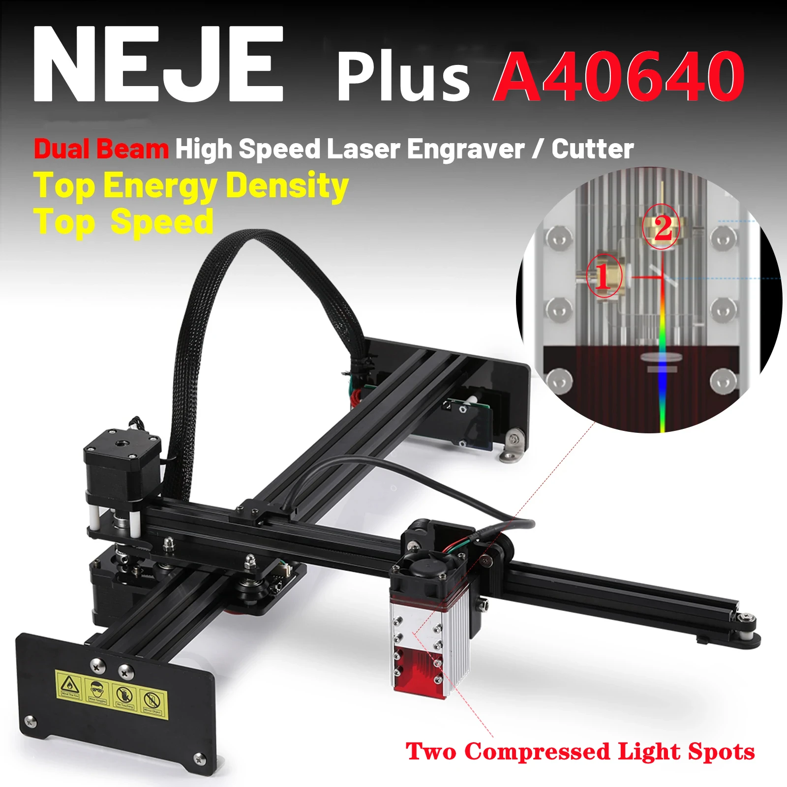 NEJE 3 Plus A40640 CNC 80W Laser Engraver Cutter Wood Milling Machine Laser DIY Mini 3D Printer Metal Mark Tool Router Lightburn