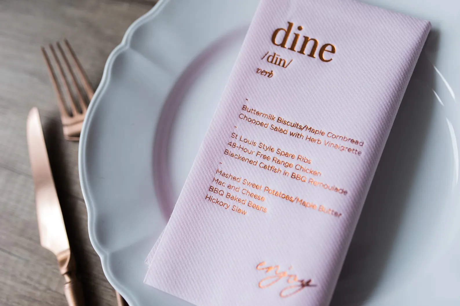 50pcs Wedding Menu Card on napkins Personalized Gold foil DINNER Bedruckte Servietten Hochzeit nap