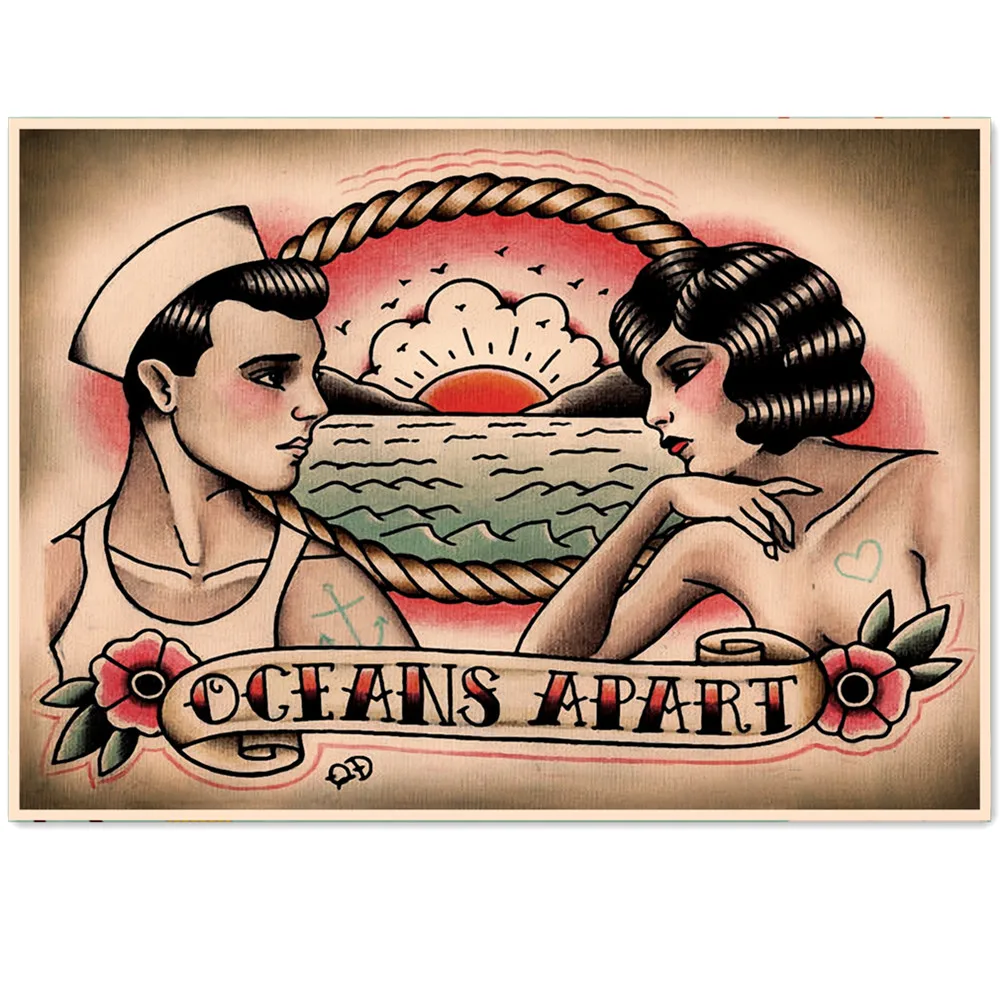 Винтажная матовая искусственная живопись Настенный декор парикмахерской