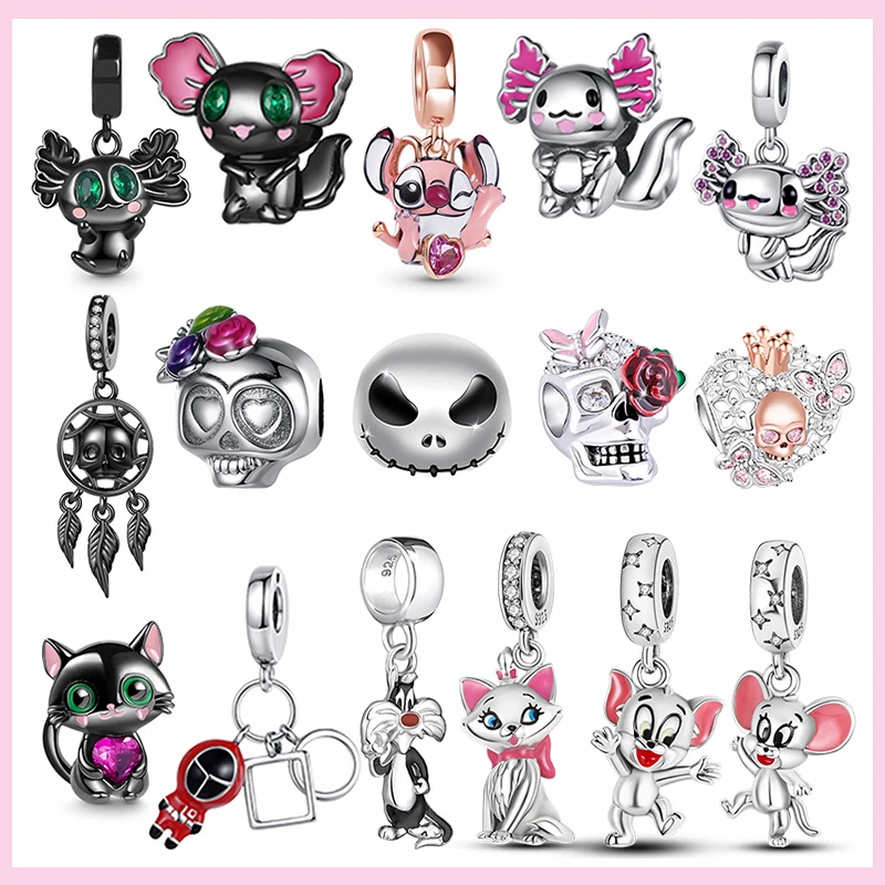 Подвеска из серебра 925 пробы в виде кота черепа Саламандра |