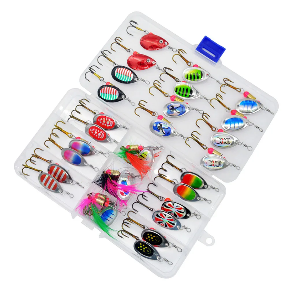 

Explore New Fishing Opportunities with 30pcs Metal Spoon Spinner Fishing Wobbler Pike Crochet Kit Artificial Bait