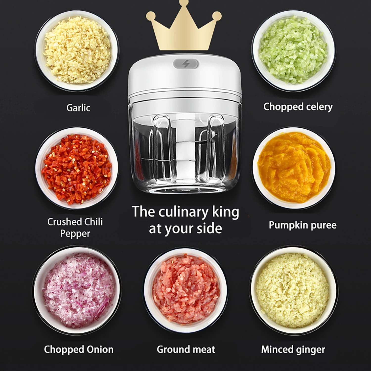 Электрическая чеснока давилка беспроводной мини-артефакт кухонный измельчитель