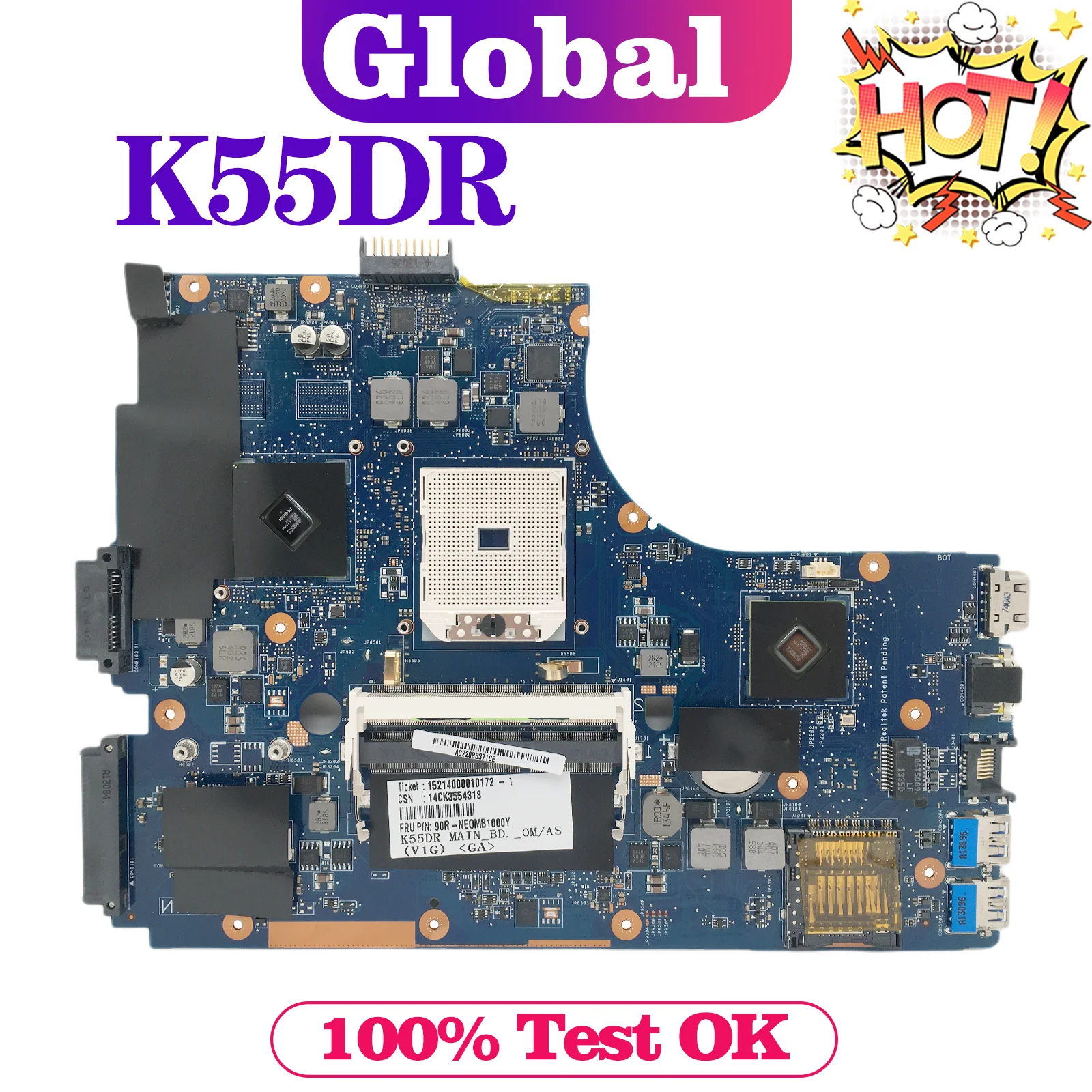 Блокнот K55DR Материнская плата Asus A55DR K55D K55DE K55N материнская для ноутбука AMD