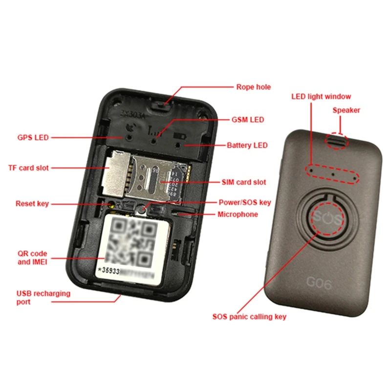 Мини GPS-трекер LBS Wifi позиционирование SOS гео забор сигнализация 2G SIM SMS диктофон