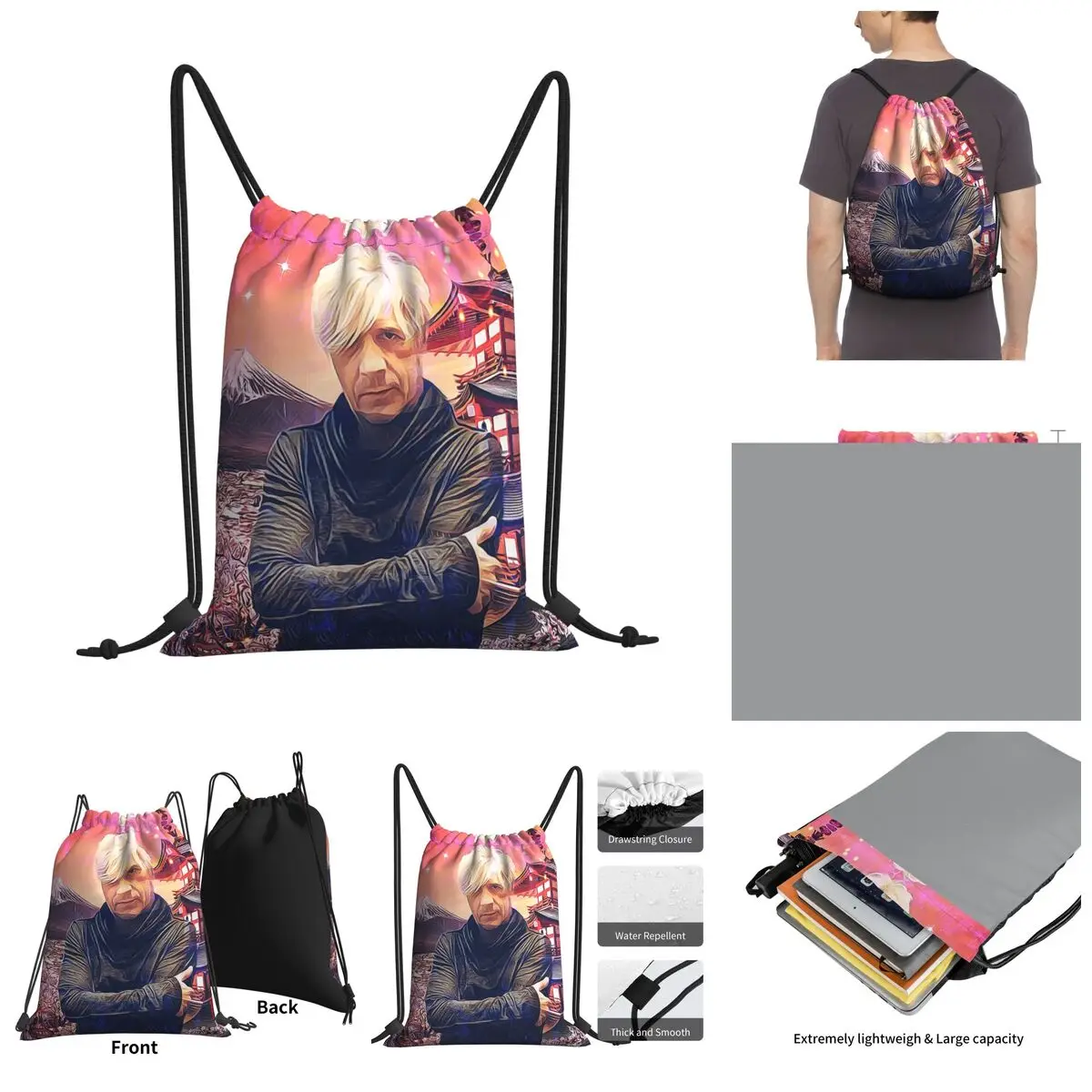 

Nicolas And Sirkis Indochina Drawstring Bags Gym Bag Top Quality Backpack Humor Graphic fleet Blanket roll