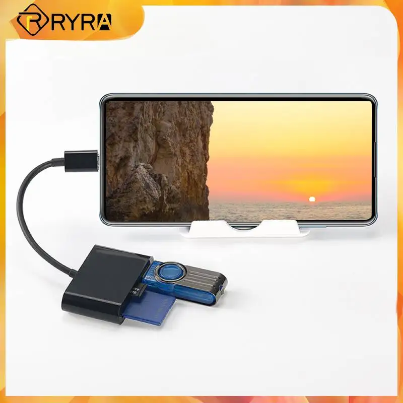 

RYRA 3 In 1 USB2.0 Hub Multi-Port Splitter Adapter Docking Stations Type C HUB TF SD Card Reader Portable Extender PC Laptop New