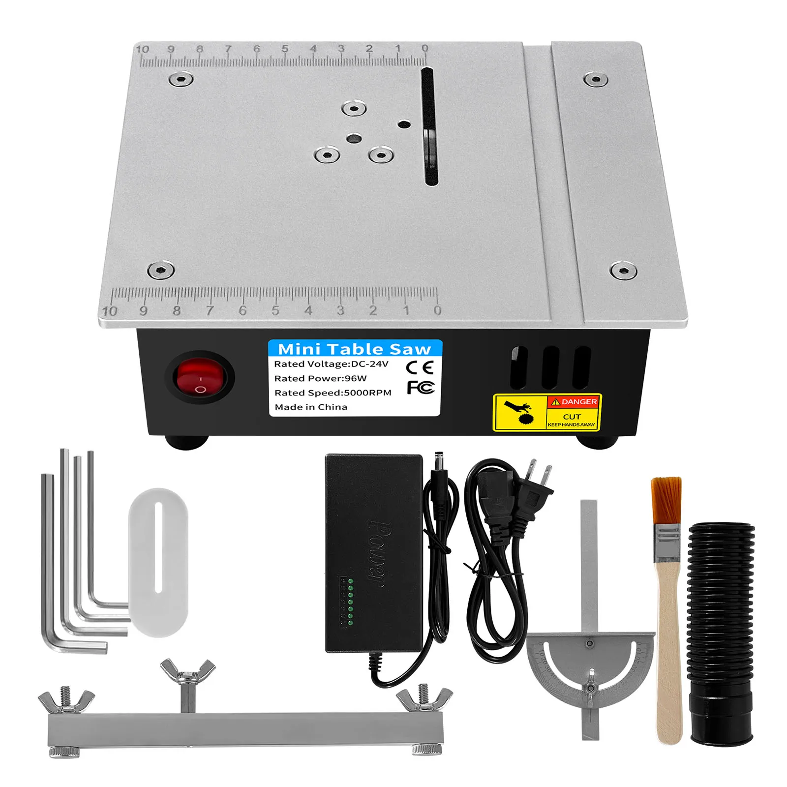 

3 * Wrench Brush 10A 96W Aluminum Alloy Cold Rolled Steel Mi Ni Table Saw Rated Power Precise ScaleCompact Size