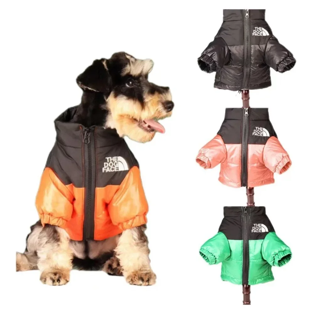 

Pet Dog Clothing Large Winter Fashion Brand Clothing Coat Warm Windproof Waterproof Dual Color Down Jacke Small Medium Dog Coat
