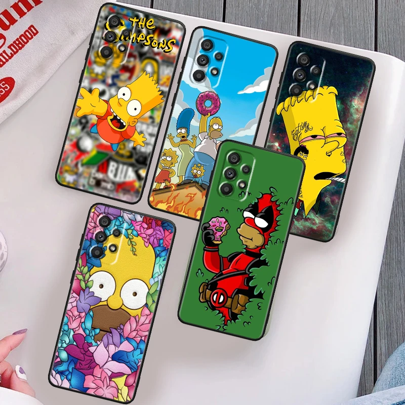 

Boy The Simpson Anime Phone Case For Samsung Note 20 10 Ultra Plus A31 A8 A14 j6 A12 A5 A70 A7 A34 A20 A04 A24 5G Black